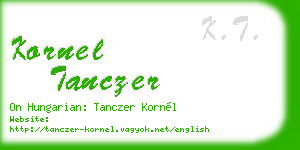 kornel tanczer business card