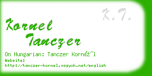 kornel tanczer business card